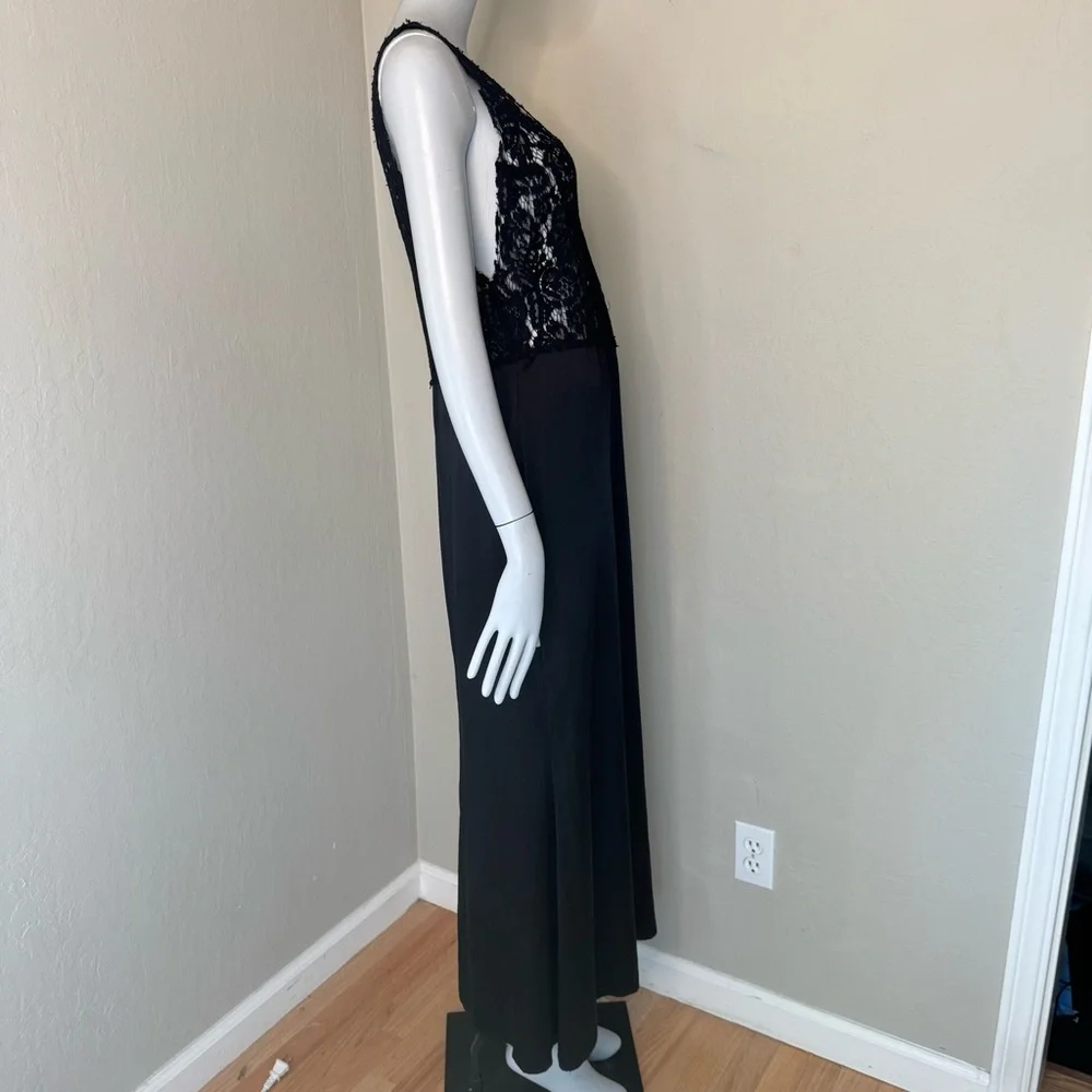 REFORMATION Aura Black Sheer Lace 100% Silk Slip Dress Maxi Size 8 - Picture 9 of 16